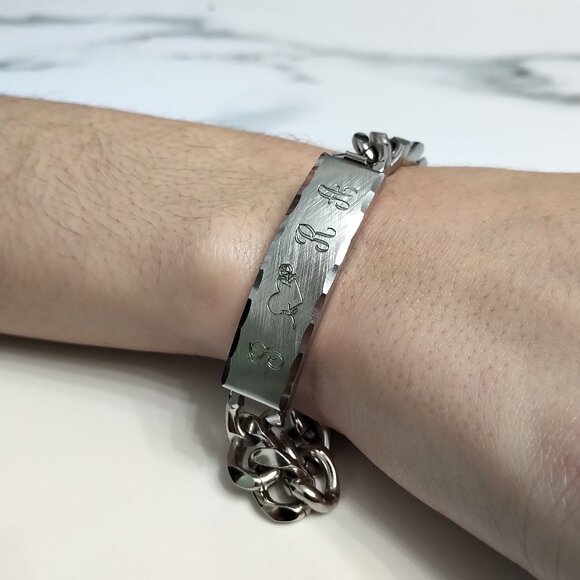 Distinctive Vintage Speidel Men's Women's Unisex ID Bracelet with engraving - Picture 2 of 7